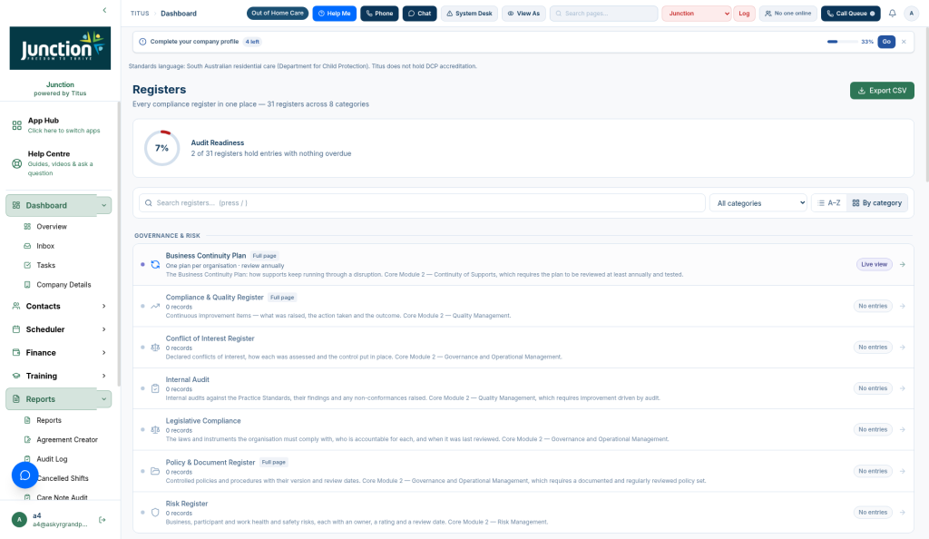Compliance Registers