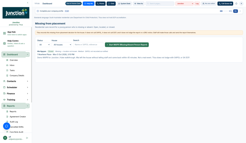 Missing from placement (MAPR)